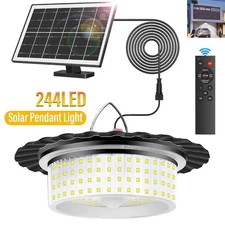 Solar Pendant Light Outdoor&Indoor Hanging Light Waterproof for Barn Shed Garden