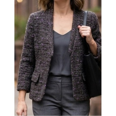 Classiques Entier Alpaca Mohair Wool Blend Bouclé Jacket Grey Purple Nordstrom M