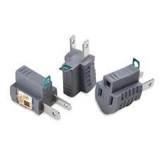 Cable Matters 3-Pack 2-Prong to 3-Prong Outlet Adapter (Gray, UL Listed)
