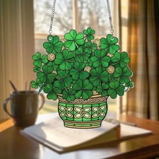 Lucky Shamrock Suncatcher Acrylic Window Decor