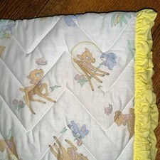 80s 90s Baby Crib Comforter Blanket Deer AOP Vtg New Made USA Nursery Bedding