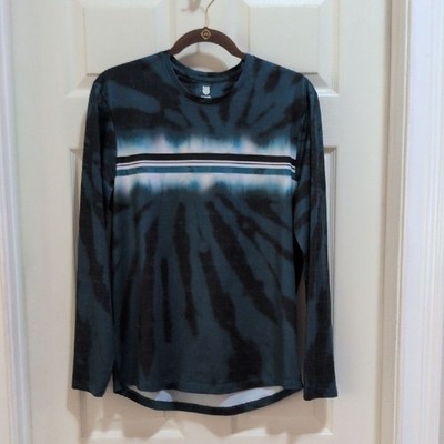 K-Swiss Men's Stripe Dye Long Sleeve Crew Neck Green Shirt Size Medium