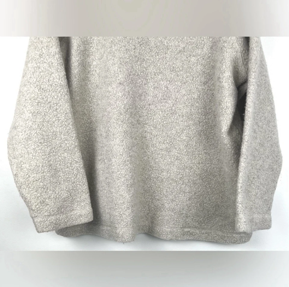 Suéter Suéter Suéter de Colección Eileen Fisher Lana Sherpa Acogedor Cuello Simulado Mezcla de Lana Crema Foto 3 de 4