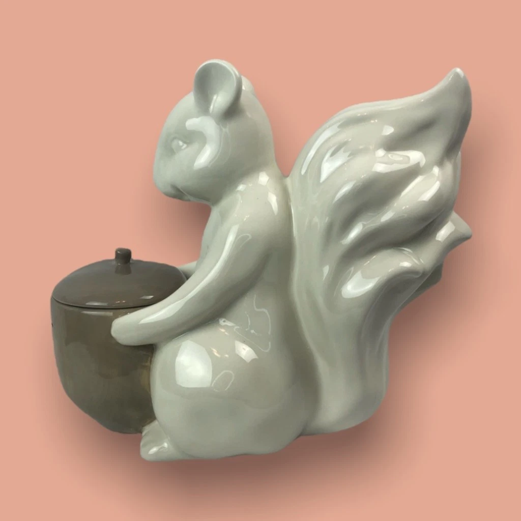 Rae Dunn Rare Squirrel Nuts Canister With Brown Acorn 11’