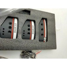 New Sparco Style Black Aluminum Sport Pedal Brake Pad Cover Manual Car 3pcs