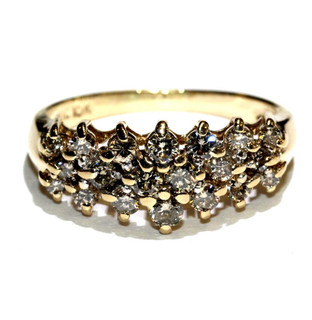 10k yellow gold .71ct SI2 J K diamond wedding anniversary ring band 3.5g 9