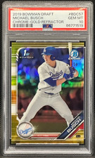 2019 Bowman Chrome Draft 1st Michael Busch Gold RC Rookie /50 PSA 10 CUBS POP 6