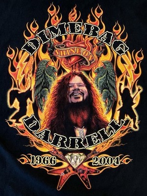 Vintage Dimebag Darrell Memorial T-Shirt 3XL Pantera Damageplan Dean Guitars Ex