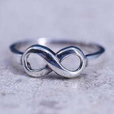 Size 3.75, VTG sterling silver handmade ring, 925 infinity loop twisted band