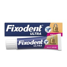 Fixodent Ultra Max Hold Denture Adhesive for AllDay Strong Secure Grip, 2.2 oz