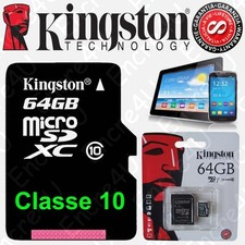 Carte Mémoire KINGSTON 64 Gb Go Micro SDXC ( Existe aussi en 4 8 16 ou 32 Giga )