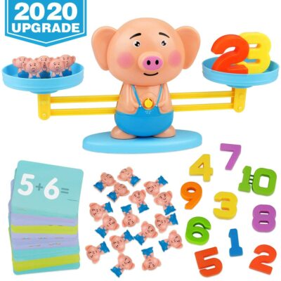 Balance Cool Math Game for Toddlers Ages 3-5, Piggy Educational Counting Toys ST