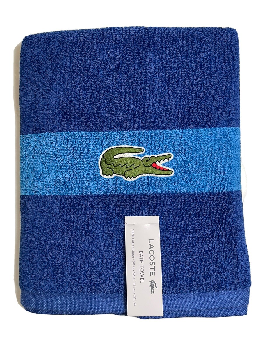 Price Lacoste Bath Sheets Lacoste Blue Bath Towel 100% Cotton 30