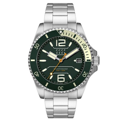 CCCP ALFA 200 DIVER CP-7081-55 GREEN / STEEL (FREE SHIPPING)