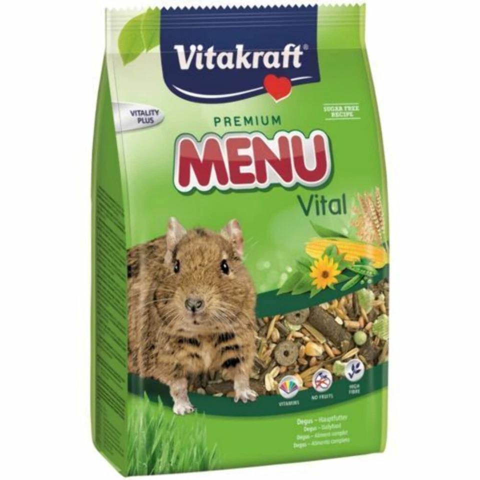 MENU DEGU PREMIUM VITAL - (600g) - Vitakraft Animal Food Degoe Octodon Pet Feed