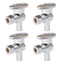 Angle Stop Valve1/2 Inch Pex X 3/8 Inch OD Compression Angle Shut-off Valve w...