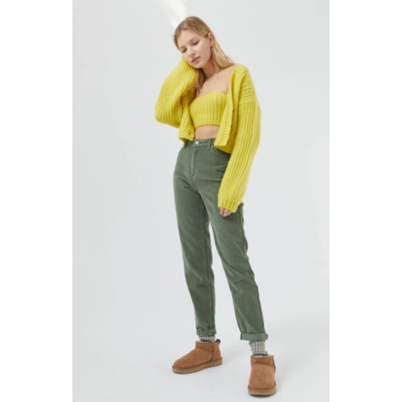 BDG Color Cropped Corduroy Mom Pant