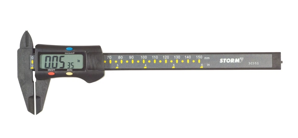 CENTRAL TOOLS / STORM Central Tools 3C351 Carbon Fiber Digital Caliper with Fractional Display