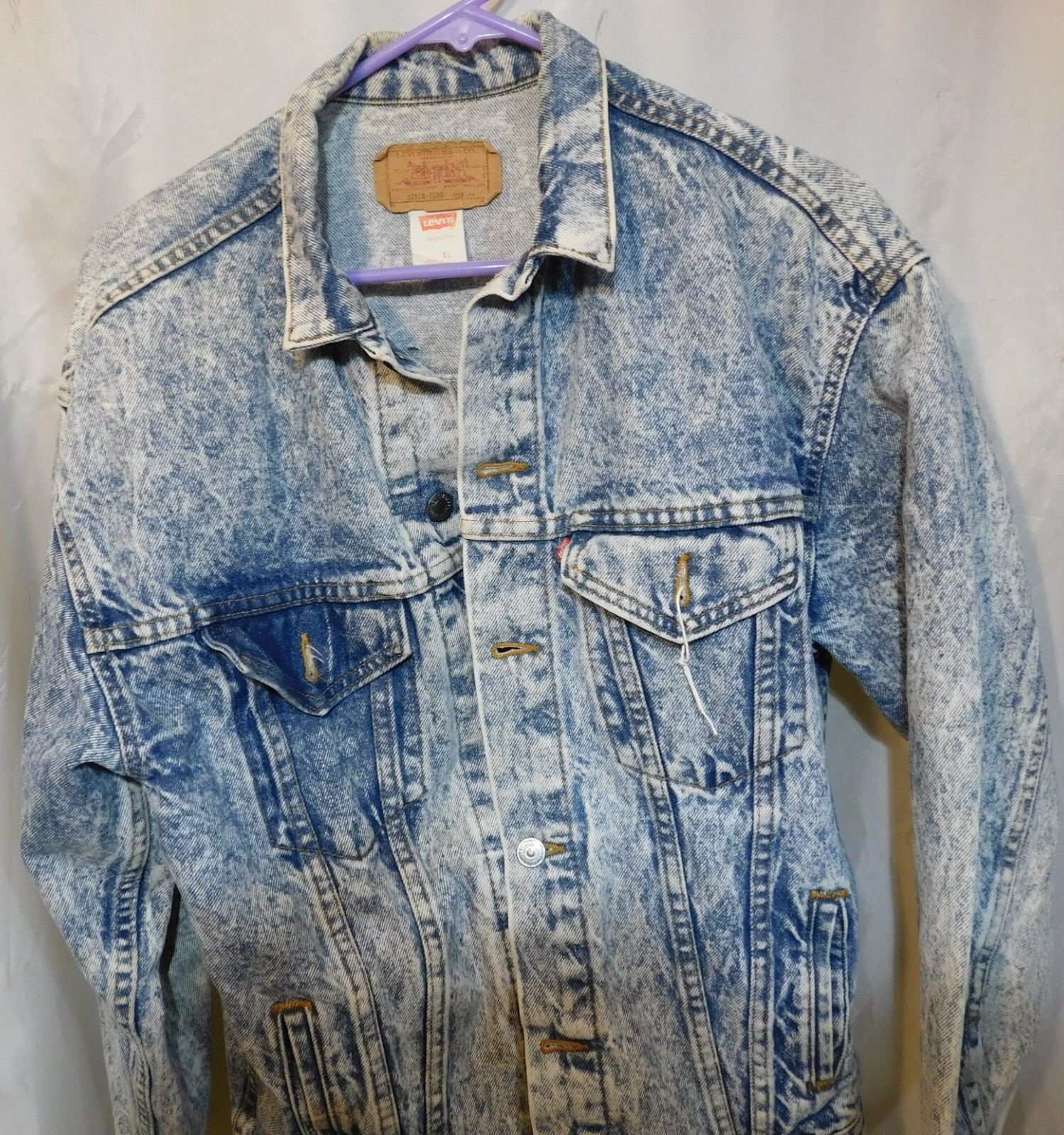 Levis Denim Jacket USA Made Stonewash Fade Actual 38