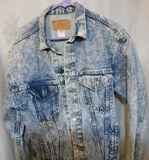 Levis Denim Jacket USA Made Stonewash Fade Actual 38" chest VTG 90's Trucker