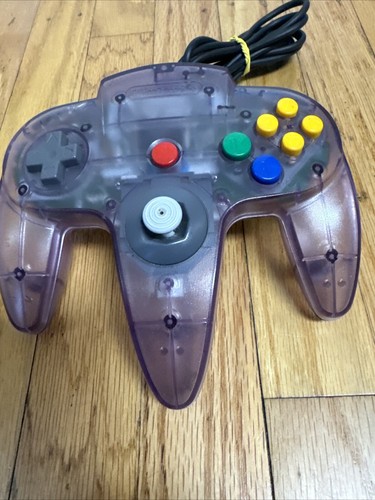 Controller Nintendo 64 vintage autentico Atomic VIOLA N64 OEM FUNZIONANTE buono stick - Foto 5 di 13