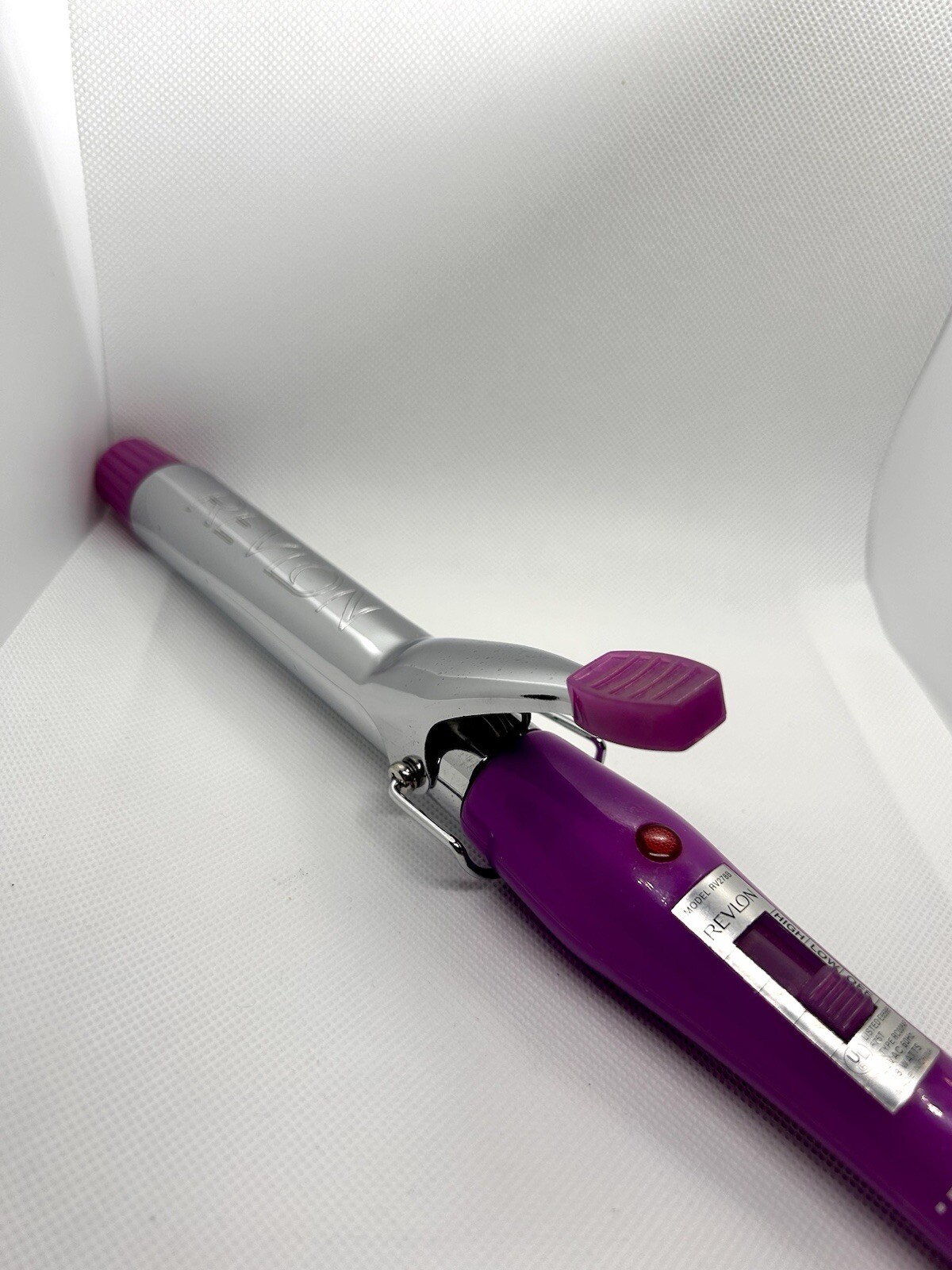 Revlon RV278B 1 Inch Purple Heat Hair Curling Iron With Clamp Tested & Working-image