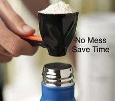 Easy Pour, Easy Scoop! 2in1 Sliding Funnel & Scooper For Kitchen Efficiency!