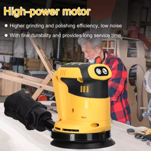 125mm Brush Motor Cordless Orbital Sander Wood Electric Car P2K9 - Picture 10 of 11