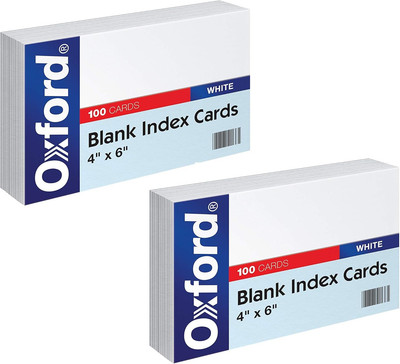 Blank Index Cards, 4'' x 6'', White (2 Pack)