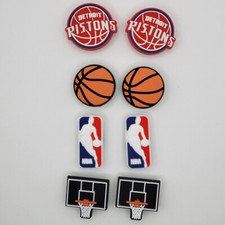 NBA Detroit Pistons Basketball Team For Crocs Shoe Charms - 8 Pieces