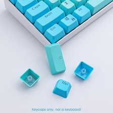 104keys Blue PBT Double Shot OEM Keycaps Set for Cherry MX Mechanical Keyboards