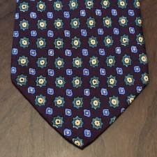 Vintage Polo By Ralph Lauren Purple Green Blue 100% Silk Hand Made In USA