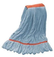 Microfiber Wet Mops : Large Blue Microfiber Tube Wet Mop w/Narrow Band - 3 Pack
