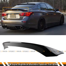 FOR 2014-2024 INFINITI Q50 GLOSSY BLACK JDM HIGHKICK DUCKBILL TRUNK SPOILER WING