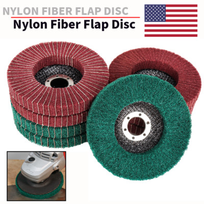 10Pcs 4-1/2 Inch Nylon Fiber Flap Polishing Wheel Pads 115mm For Angle Grinder