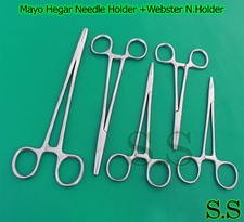 5 ASSORTED MAYO HEGAR NEEDLE HOLDER WEBSTER N.HOLDER SURGICAL INSTRUMENTS