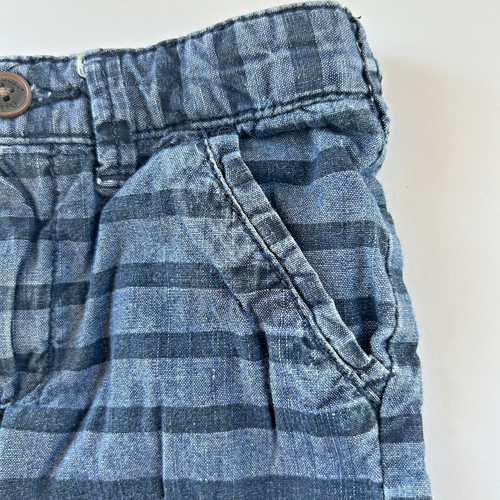 Pantaloncini corti Oshkosh bambino taglia 24M ragazzo blu a righe casual denim 100% cotone - Foto 5 di 8