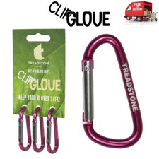 Clip Glove Set of Three Glove Clips Aluminium 3 x Carabiner Belt Clips Pink
