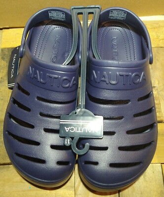 NAUTICA River Edge Clog Slides Shoes Men s SIZE 11 Navy BLUE