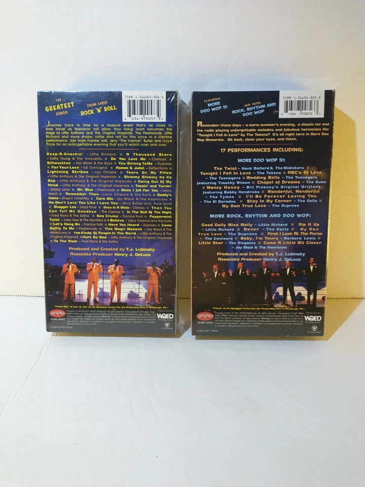 2 VHS ROCK RHYTHM & DOO WOP THE GREATEST SONGS As Seen On PBS Sealed - Image 2 of 4
