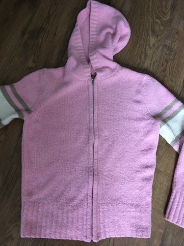 Girls SO Front Zip Up Sweater Size Large 14 EUC Pink - Picture 2 of 3
