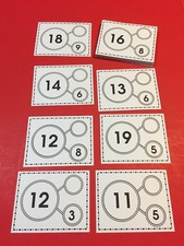 Number Bonds - Cards for Learning Centers 36 Laminated Cards