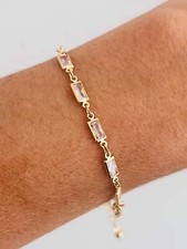 Gold Filled CZ Paperclip Bracelet 7 2 Extender
