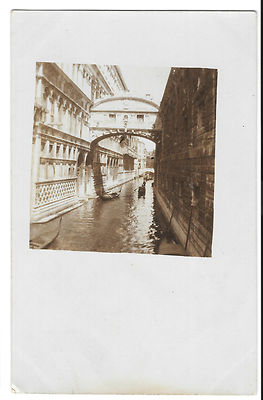 Italien Venedig Seufzerbrücke RP PPC Vignette unbespielt ungeteilte Rückseite mit Gondeln