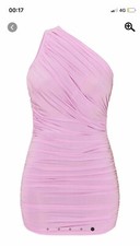 Pretty Little Thing Purple Runched Mini Dress size 8