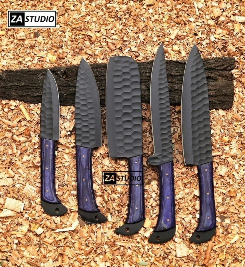 Chef Knife Set Handmade Chef Set Kitchen Knife Set Knife Cutlery + Sheath
Opens in a new window or t