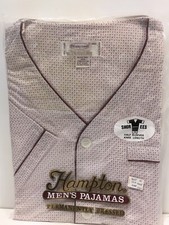 Vintage Hampton Flannel Pajamas Mens Large Shortees Red Blue Polka Dot NOS