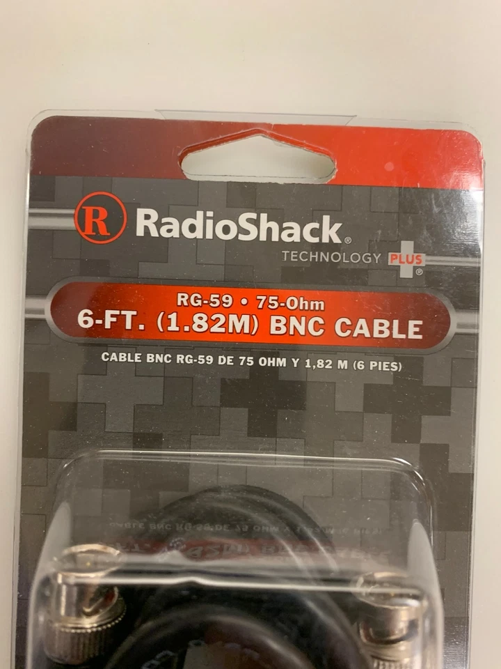 6 Foot BNC Coaxial Cable RG-59 75-Ohm Male Plug to Male Plug RadioShack 278-990 - Image 2 of 4