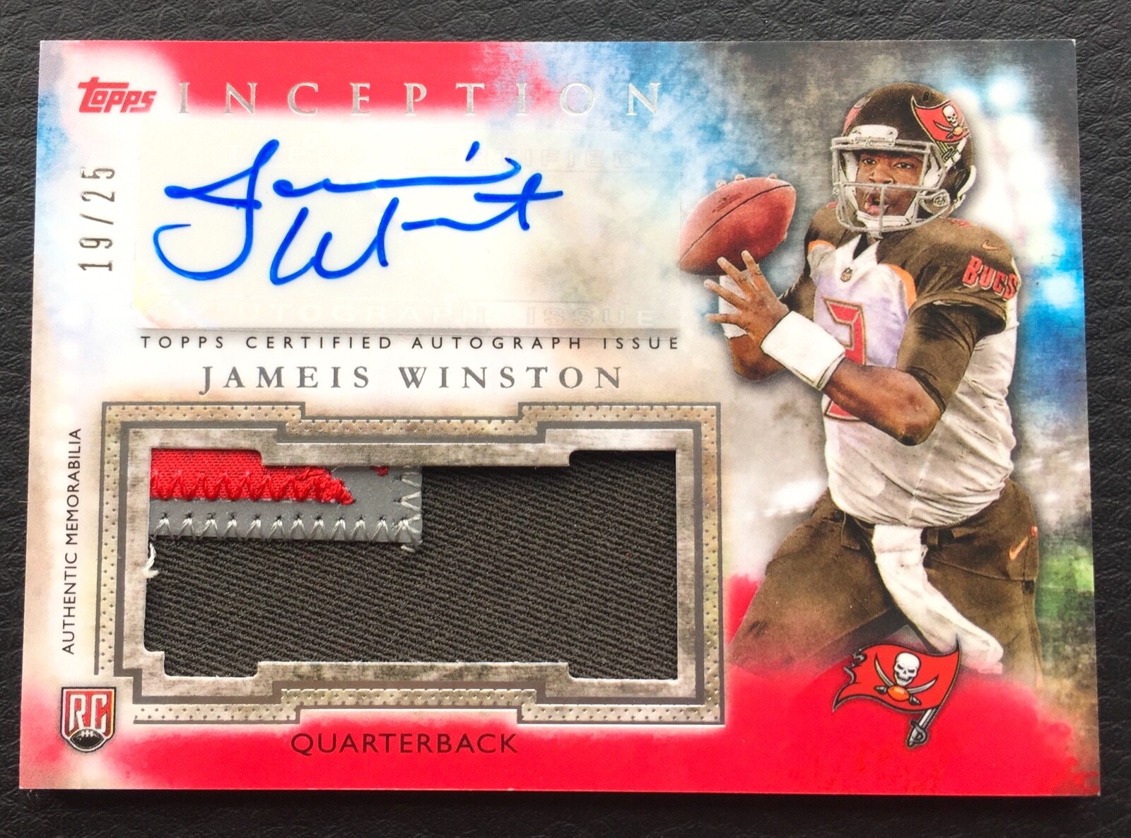 Jameis Winston Topps Inception Autograph Jumbo Patch #AJPJW Red