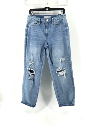 YMI Dream Women's Mid-Rise Distressed Straight Denim Jeans Size 11/30